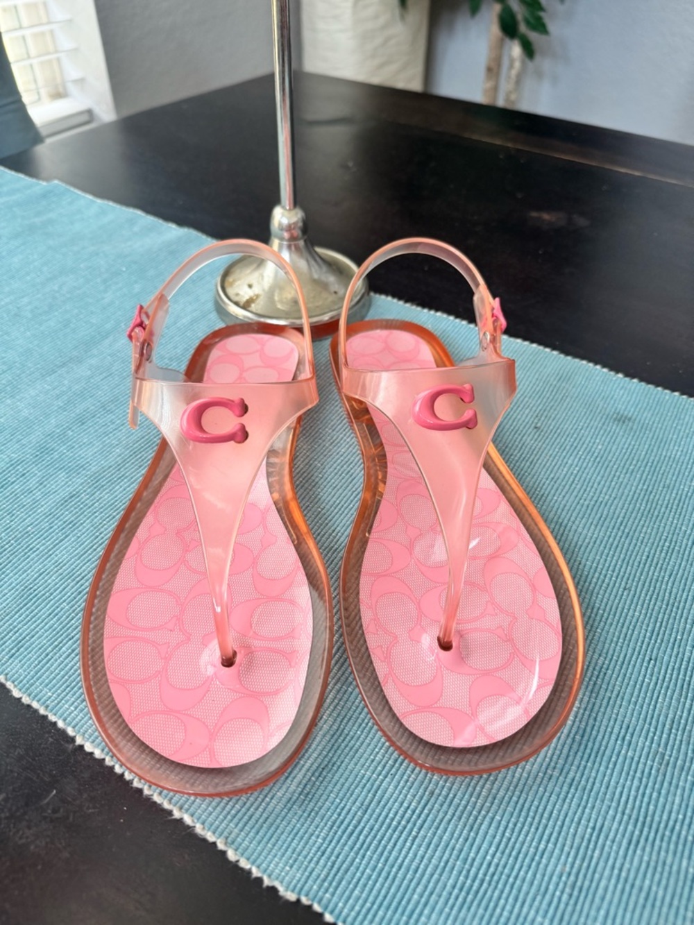 Coach Women's Natalee Jelly Thong Sandals. ￼